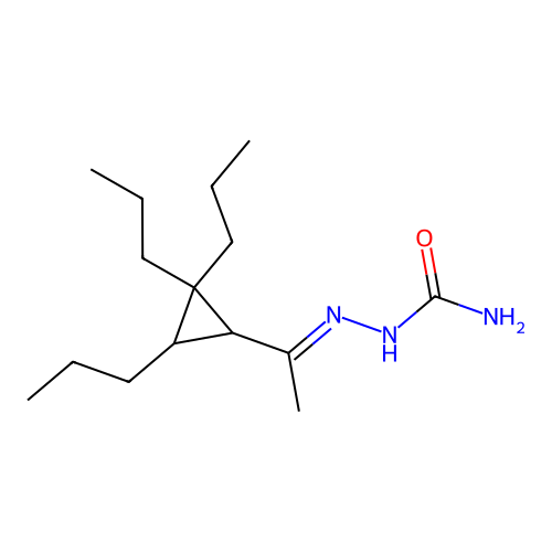 2-(1-(2,2,3-Tripropylcyclopropyl)ethylidene)hydrazinecarboxamide structure
