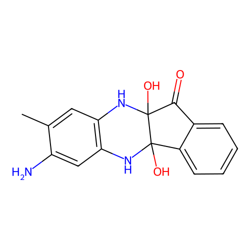 7-amino-4b,10a-dihydroxy-8-methyl-10,10a-dihydro-4bH-indeno[1,2-b]quinoxalin-11(5H)-one structure