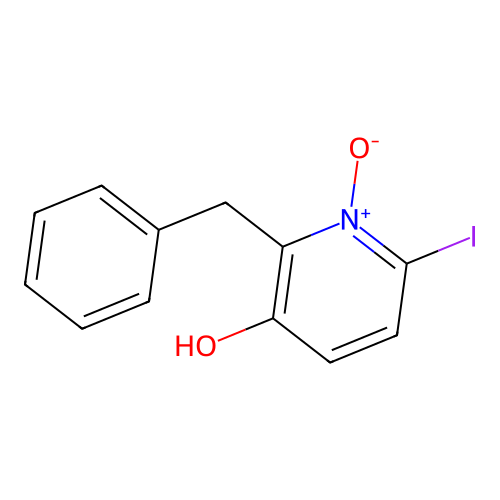 2-Benzyl-3-hydroxy-6-iodopyridine 1-oxide structure
