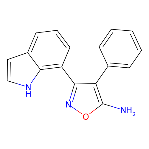 3-(1H-吲哚-7-基)-4-苯基-1,2-噁唑-5-胺 structure