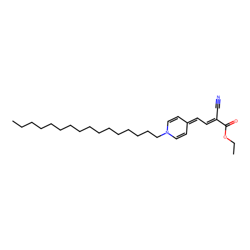 (E)-ethyl 2-cyano-4-(1-hexadecylpyridin-4(1H)-ylidene)but-2-enoate structure