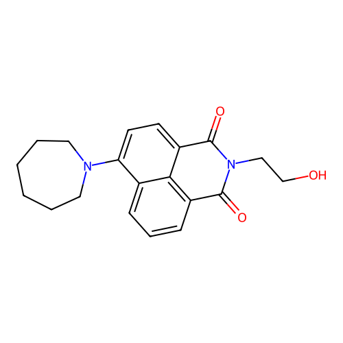 6-(azepan-1-yl)-2-(2-hydroxyethyl)-1H-benzo[de]isoquinoline-1,3(2H)-dione structure