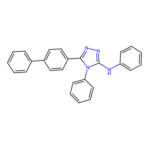 5-(biphenyl-4-yl)-N,4-diphenyl-4H-1,2,4-triazol-3-amine structure