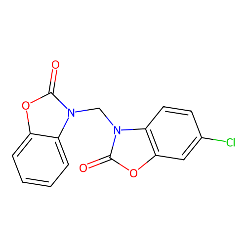 6-chloro-3-((2-oxobenzo[d]oxazol-3(2H)-yl)methyl)benzo[d]oxazol-2(3H)-one structure