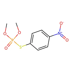 Phosphorothioic acid, O,O-dimethyl S-(p-nitrophenyl) ester structure