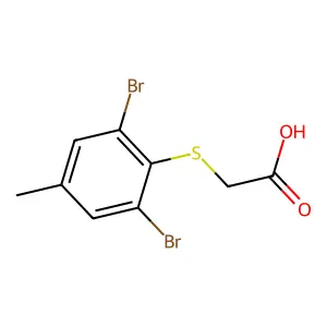 (2,6-Dibromo-4-methylphenylthio)acetic acid structure