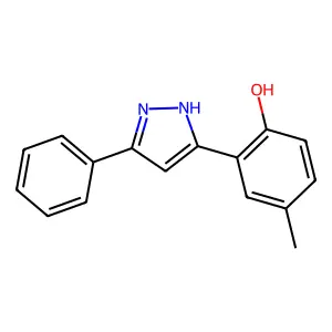 4-Methyl-2-(5-phenyl-1H-pyrazol-3-yl)phenol structure