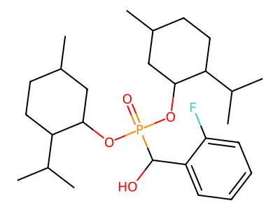 bis(2-Isopropyl-5-methylcyclohexyl) [(2-fluorophenyl)(hydroxy)methyl]phosphonate structure