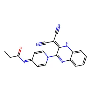 N-[1-[3-(dicyanomethylidene)-4H-quinoxalin-2-yl]pyridin-4-ylidene]propanamide structure
