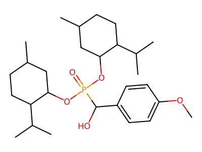 Bis[(5-methyl-2-propan-2-ylcyclohexyl)oxy]phosphoryl-(4-methoxyphenyl)methanol structure
