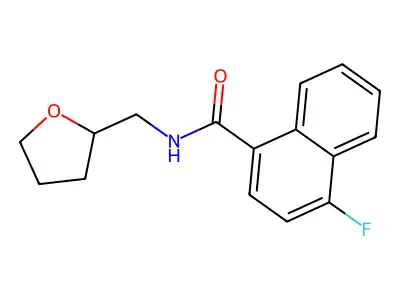 4-fluoro-N-(oxolan-2-ylmethyl)naphthalene-1-carboxamide structure