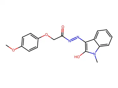 2-(4-Methoxyphenoxy)-N-[(Z)-(1-methyl-2-oxo-indolin-3-ylidene)amino]acetamide structure