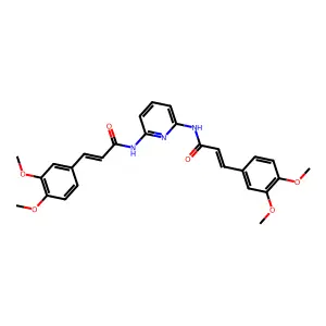 (E)-3-(3,4-dimethoxyphenyl)-N-[6-[[(E)-3-(3,4-dimethoxyphenyl)prop-2-enoyl]amino]pyridin-2-yl]prop-2-enamide structure