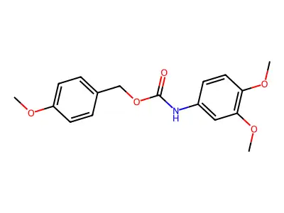 Carbamic acid, (3,4-dimethoxyphenyl)-, (4-methoxyphenyl)methyl ester structure
