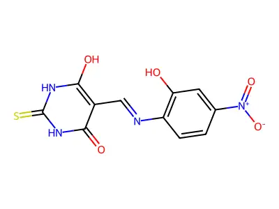 5-(((2-hydroxy-4-nitrophenyl)amino)methylene)-2-thioxodihydropyrimidine-4,6(1H,5H)-dione structure