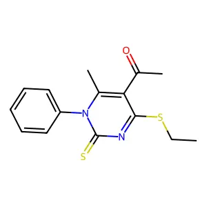 1-(4-Ethylsulfanyl-6-methyl-1-phenyl-2-sulfanylidenepyrimidin-5-yl)ethanone structure