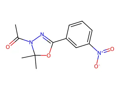 1-(2,2-dimethyl-5-(3-nitrophenyl)-1,3,4-oxadiazol-3(2H)-yl)ethanone structure