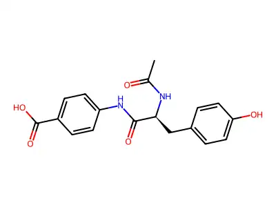Benzoic acid, 4-((2-(acetylamino)-3-(4-hydroxyphenyl)-1-oxopropyl)amino)-, (S)- structure