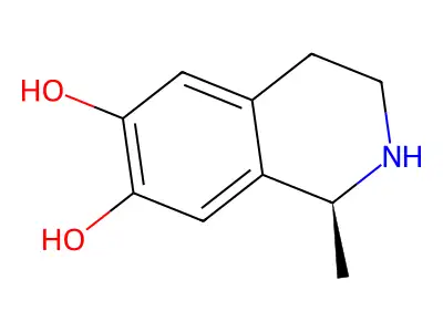 1-Methyl-6,7-dihydroxy-1,2,3,4-tetrahydroisoquinoline hydrobromide structure