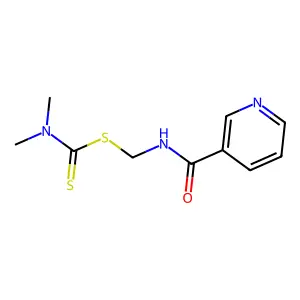 Carbamic acid, dimethyldithio-, nicotinamidomethyl ester structure