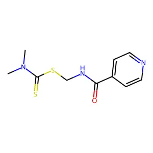 Carbamic acid, dimethyldithio-, isonicotinamidomethyl ester structure