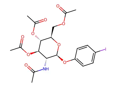 [3,4-Bis(acetyloxy)-5-acetamido-6-(4-iodophenoxy)oxan-2-yl]methyl acetate structure
