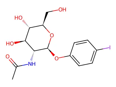 N-[4,5-dihydroxy-6-(hydroxymethyl)-2-(4-iodophenoxy)oxan-3-yl]acetamide structure
