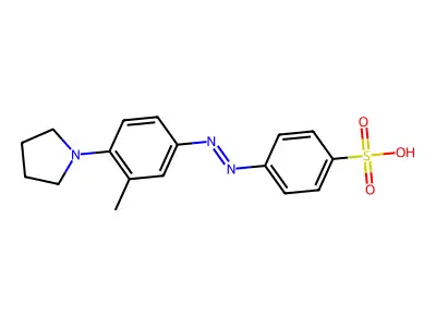 Benzenesulfonic acid, 4-[2-[3-methyl-4-(1-pyrrolidinyl)phenyl]diazenyl]- structure