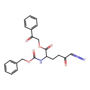 L-Norleucine, 6-diazo-5-oxo-N-((phenylmethoxy)carbonyl)-, 2-oxo-2-phenylethyl ester structure