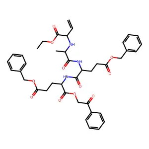 Phenacyl N-(1-ethoxycarbonyl-2-propenyl)alanyl-gamma-benzylglutamyl-gamma-benzylglutamate structure