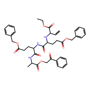 Phenacyl N-(1-ethoxycarbonyl-2-propenyl)-gamma-benzylglutamyl-gamma-benzylglutamylalaninate structure