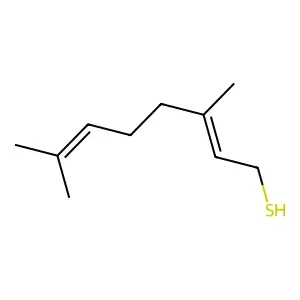 3,7-Dimethylocta-2,6-diene-1-thiol structure