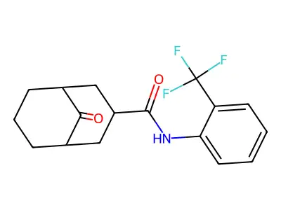 9-oxo-N-[2-(trifluoromethyl)phenyl]bicyclo[3.3.1]nonane-3-carboxamide structure