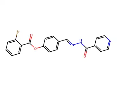 [4-[(Pyridine-4-carbonylhydrazinylidene)methyl]phenyl] 2-bromobenzoate structure