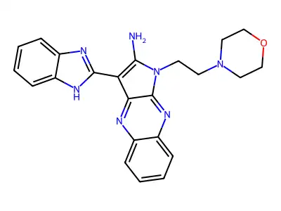3-(1H-benzimidazol-2-yl)-1-[2-(morpholin-4-yl)ethyl]-1H-pyrrolo[2,3-b]quinoxalin-2-amine structure