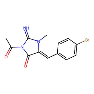 3-Acetyl-5-[(4-bromophenyl)methylidene]-2-imino-1-methylimidazolidin-4-one structure