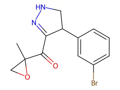 [4-(3-bromophenyl)-4,5-dihydro-1H-pyrazol-3-yl]-(2-methyloxiran-2-yl)methanone structure