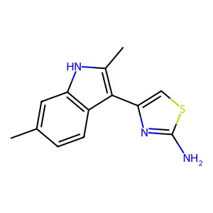 4-(2,6-dimethyl-1H-indol-3-yl)-1,3-thiazol-2-amine structure