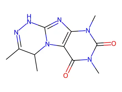 3,4,7,9-Tetramethyl-1,4-dihydro(1,2,4)triazino(3,4-F)purine-6,8(7H,9H)-dione structure