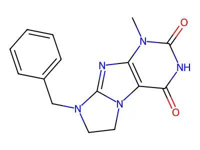 6-Benzyl-4-methyl-7,8-dihydropurino[7,8-a]imidazole-1,3-dione structure