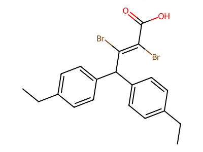 2,3-二溴-4,4-双(4-乙基苯基)丁-2-烯酸 structure
