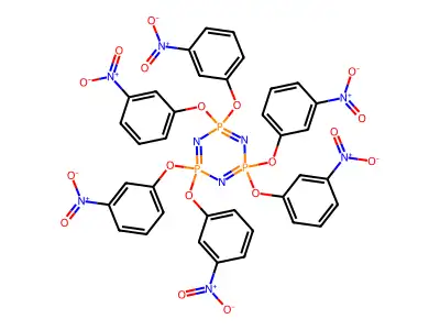 2,2,4,4,6,6-hexakis(3-nitrophenoxy)-1,3,5-triaza-2 structure