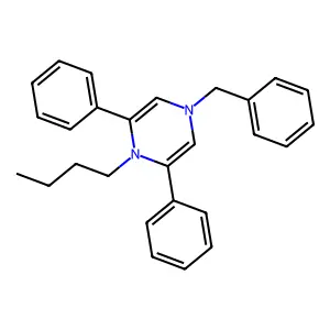 4-Benzyl-1-butyl-2,6-diphenyl-1,4-dihydropyrazine structure
