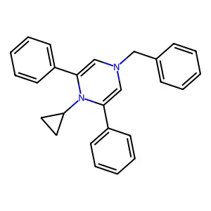 4-Benzyl-1-cyclopropyl-2,6-diphenyl-1,4-dihydropyrazine structure