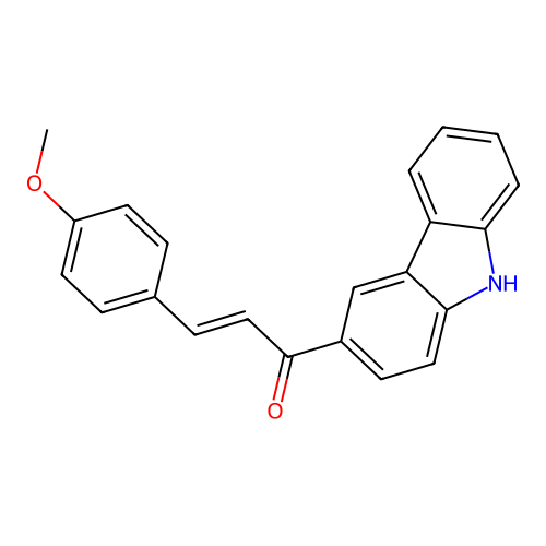 (E)-1-(9H-carbazol-3-yl)-3-(4-methoxyphenyl)prop-2-en-1-one structure