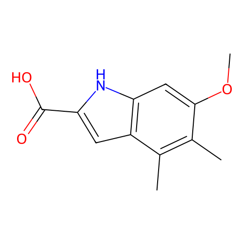 4,5-dimethyl-6-methoxy-1H-indole-2-carboxylic acid structure