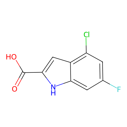 4-chloro-6-fluoro-1H-indole-2-carboxylic acid structure