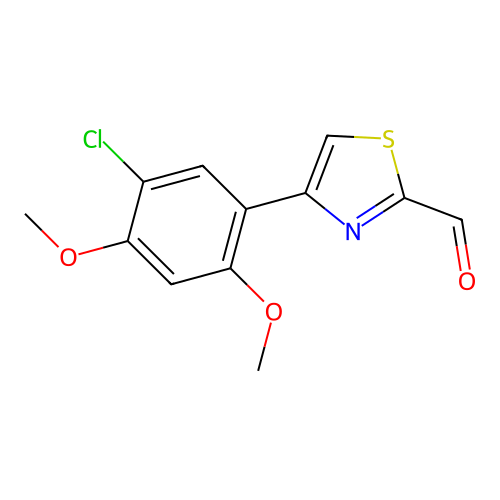 4-(5-Chloro-2,4-dimethoxyphenyl)-1,3-thiazole-2-carbaldehyde structure