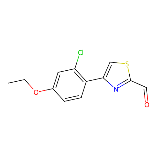 4-(2-Chloro-4-ethoxyphenyl)-1,3-thiazole-2-carbaldehyde structure