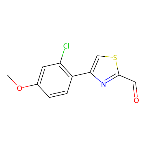 4-(2-Chloro-4-methoxyphenyl)-1,3-thiazole-2-carbaldehyde structure